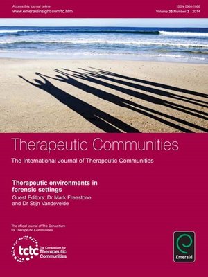 cover image of Therapeutic Communities: The International Journal of Therapeutic Communities, Volume 35, Issue 3